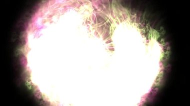 Siyah arkaplanda soyut parlayan patlama.