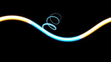 mavi arkaplanda neon ışığı soyut çizgileri.