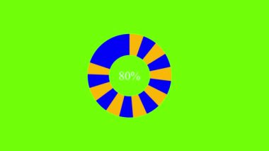 Yeşil arkaplandaki mavi ve turuncu renklerin 3 boyutlu çizimi