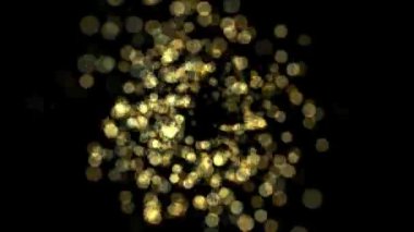 Siyah arka planda güzel altın parıltı. 3D görüntüleme. 3d illüstrasyon.