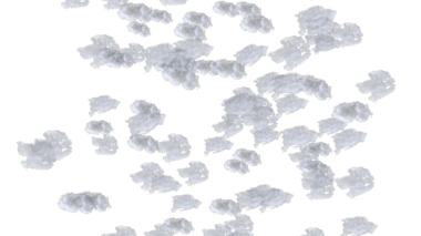 uçan bulut siyah bir arkaplanda izole edildi