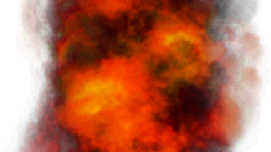 Duman, ateş şeklinde.