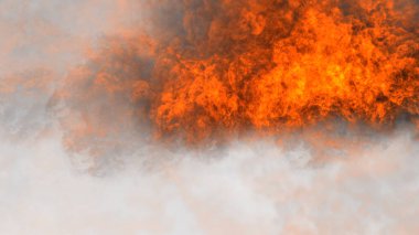 Yangın patlaması siyah arkaplanda izole edildi