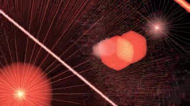 Parlak çizgiler ve noktalarla soyut arkaplan