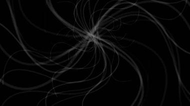 Açık gri ya da beyaz çizgilerin derin siyah arkaplana doğru yayıldığı çarpıcı bir soyut resim