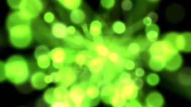 Bu resim canlı mor bir arkaplan içeriyor. Yumuşak, odak dışı bokeh daireleri var.