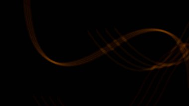 Karmaşık, sıcak kahverengi ışık izleri saf siyah arka plana karşı dinamik bir soyut desen oluşturur.