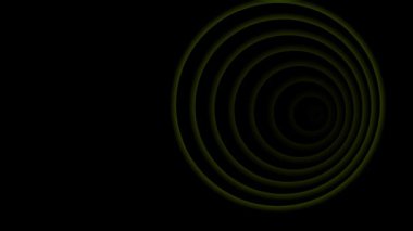 Katı siyah bir arkaplanda birbirine dokunmuş limon yeşili çizgiler içeren dinamik soyut bir video.