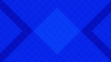 Kesişen köşegen çizgilerden oluşan canlı, koyu mavi bir arkaplan üçgen ve elmaslardan oluşan geometrik bir desen oluşturuyor.