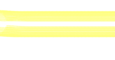 Çarpıcı soyut bir görüntü, saf bir fırça arkaplanına karşı soluk sarı, karmaşık, iç içe geçmiş iki yatay şeritten oluşur.