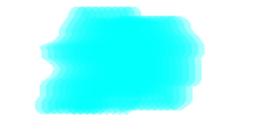 Bir fırça arka planına karşı katmanlı, desenli şekilli canlı bir turkuaz grafiği