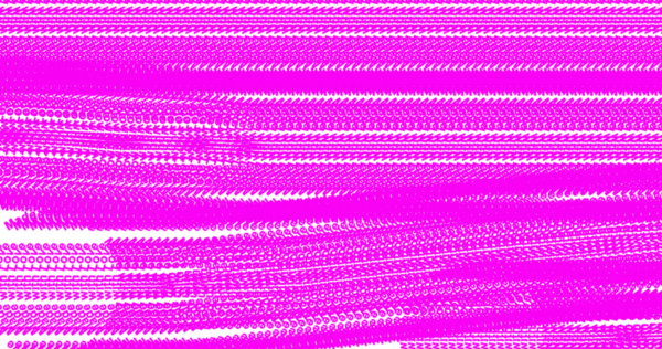 Çapraz çizgilerin canlı, soyut deseni ve fuşya pembesi ve fırça tonlarında tekrar eden şekiller.