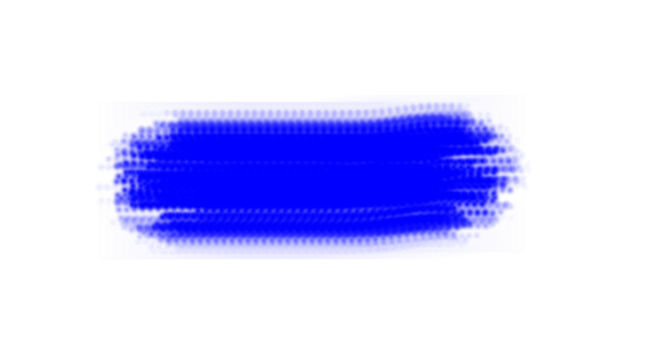 Canlı, koyu mavi, bulanık şekilli yumuşak kenarlı sert bir fırça arka planına karşı