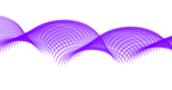 Sağlam bir fırça zemininde akan mor dalgaları içeren dinamik soyut tasarım