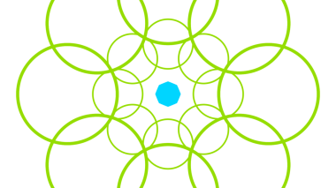 Siyah arkaplanda eşmerkezli yeşil çizgiler içeren görsel olarak çarpıcı soyut bir tasarım.