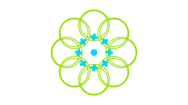 Canlı, soyut bir görüntü üst üste binen, çok renkli, hafif bulanık oval şekilleri saf siyah bir arkaplana karşı tekrar eden bir desen.