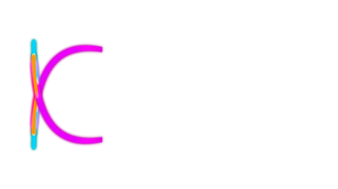 Dinamik, renkli ve stilize bir K harfi tasarımı.