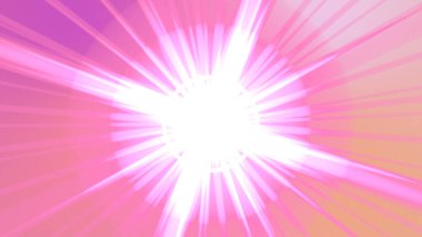 Canlı pembe ve beyaz bir radyal patlama tasarımı dinamik ve enerjik bir zemin yaratır.