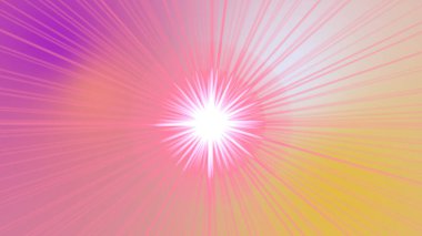 Dışarıya doğru yayılan merkezi bir ışık patlaması gösteren canlı ve soyut bir arkaplan