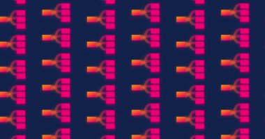 Birbirine bağlı, ışıldayan şekillerin canlı, tekrarlayan bir deseni