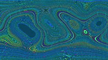 Girdap, dinamik çizgiler ve desenler içeren canlı, soyut bir dijital ızgara.