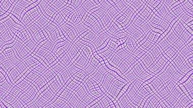 Bu canlı mor ve beyaz geometrik desen çarpık bir ızgara etkisi içerir.