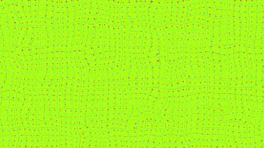 Bu canlı kireç yeşili arka planda karmaşık ve biçimsiz bir şebeke deseni var.