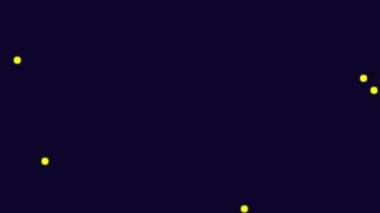 Karanlık bir gece gökyüzü arka planında rastgele dağılmış küçük, parlak sarı ışıklar var.