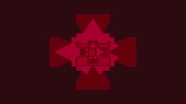 Bu çarpıcı orta hareket, koyu bir bordo renginde karmaşık bir geometrik tasarım sergiliyor.