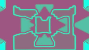 Bu hareketli soyut orta hareket, gök mavisi ve leylak renkli geometrik şekillerin büyüleyici bir etkileşimini içerir.