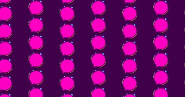 Bu düz, koyu mavi bir arkaplan karşısında bulanık, çok renkli dairelerin tekrarlayan bir örüntüsünü içerir