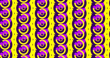 Turuncu, kırmızı ve mor çizgili açık mavi üçgenlerin canlı ve tekrarlayan deseni.