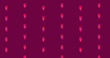 Canlı turkuaz ve mor renklerin tekrarladığı büyüleyici, kusursuz bir desen.