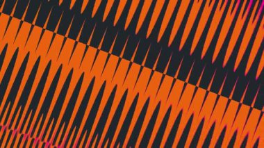 Çarpıcı bir grafik, köşegen şeklinde, turuncu ve siyah uzun şekiller, hareket ve enerji hissi yaratıyor.