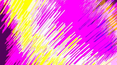 Canlı fuşya, sarı ve beyaz köşegen çizgileri içeren dinamik soyut bir arkaplan.