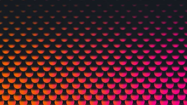 Tekrarlayan dairelerin yakın plan görüntüsü, turuncu-kırmızı ile pembe tonların gradyanı.