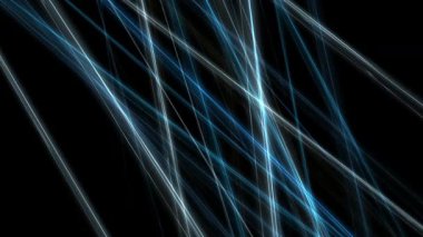 Parlak ışık çizgileri soyut bir desen içinde parlak mavi ve beyaz renklerle karanlığı aydınlatır..