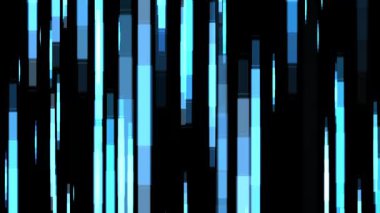 Mavi dijital dikdörtgen akışı karanlık alanlarla soyut bir fütüristik zemin oluşturur.