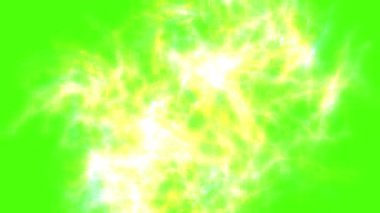 Parlak beyaz çizgiler yeşil renklerin üzerinde akıcı bir şekilde hareket eder.