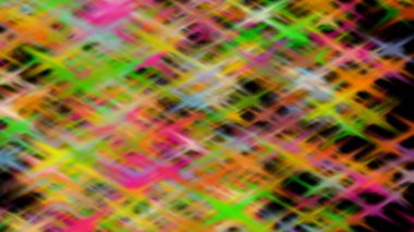 Siyah bir arkaplan üzerinde renkli soyut vuruşlar mavi, yeşil ve mor tonlarında harmanlanmış fırça dokuları ile çağdaş bir his yaratır..