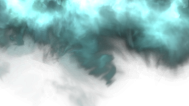 Dumanlı bir arkaplan koyu gölgelerle kıvrılan deniz mavisi perilerini gösteriyor büyüleyici bir soyut tasarım yaratıyor.