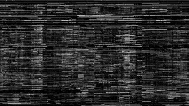 Bozuk veri akışı, ürkütücü bir soyut kompozisyon ile görsel olarak çarpıcı bir siyah-beyaz hata etkisi sunar..