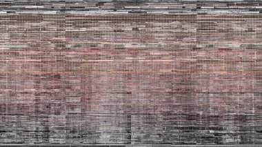 Soyut yatay çizgiler, kırmızı, siyah, beyaz ve altın aksanlı karışık arkaplanda dinamik bir model oluşturur..