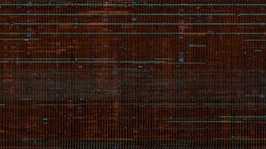 Koyu turuncu tonlara sahip soyut doku ve mavi ipuçları eşsiz bir desenli dizayn oluşturuyor.