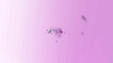 Canlı soyut şekiller dinamik bir morumsu zemin üzerinde renk ile çiçek açar ve enerjik bir görsel ilgi yaratır.