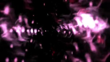 Pembe parlak partiküller ve yumuşak ışık efektleri ile büyüleyici soyut görsel, dinamik arka planlar ve enerjik görsel temalar için mükemmel.