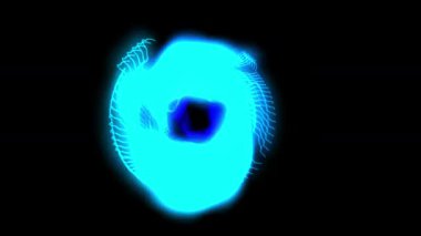 Işıkla çarpıcı mavi enerji girdabı, karanlığa karşı dönen dinamik bir dijital fenomen. Yenilikçiliği, fütüristik kavramları ve güçlü güçleri çağrıştırır..