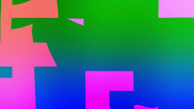 Değişen geometrik şekiller ve dinamik renk geçişleriyle hareketli soyut gradyan