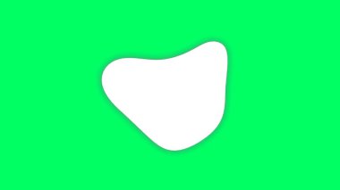 Canlı yeşil arka planda yumuşak gölgesi olan modern soyut şekil, markalaşma için temiz tasarım