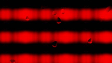 Canlı kırmızı soyut bulanık çizgiler ve parlayan damlacıklar dinamik ve modern bir arkaplan oluşturur..